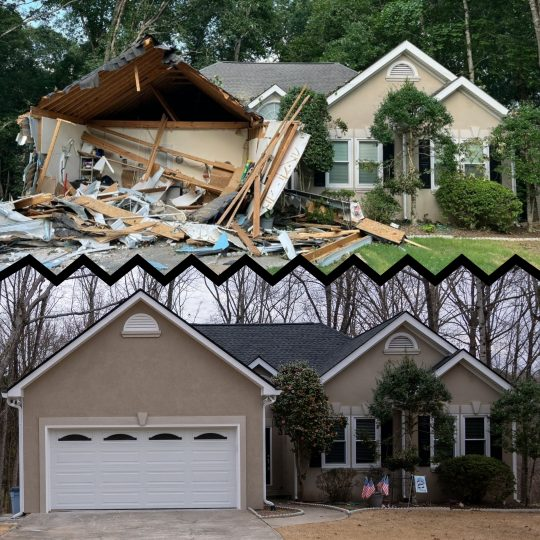 Before and after home restoration