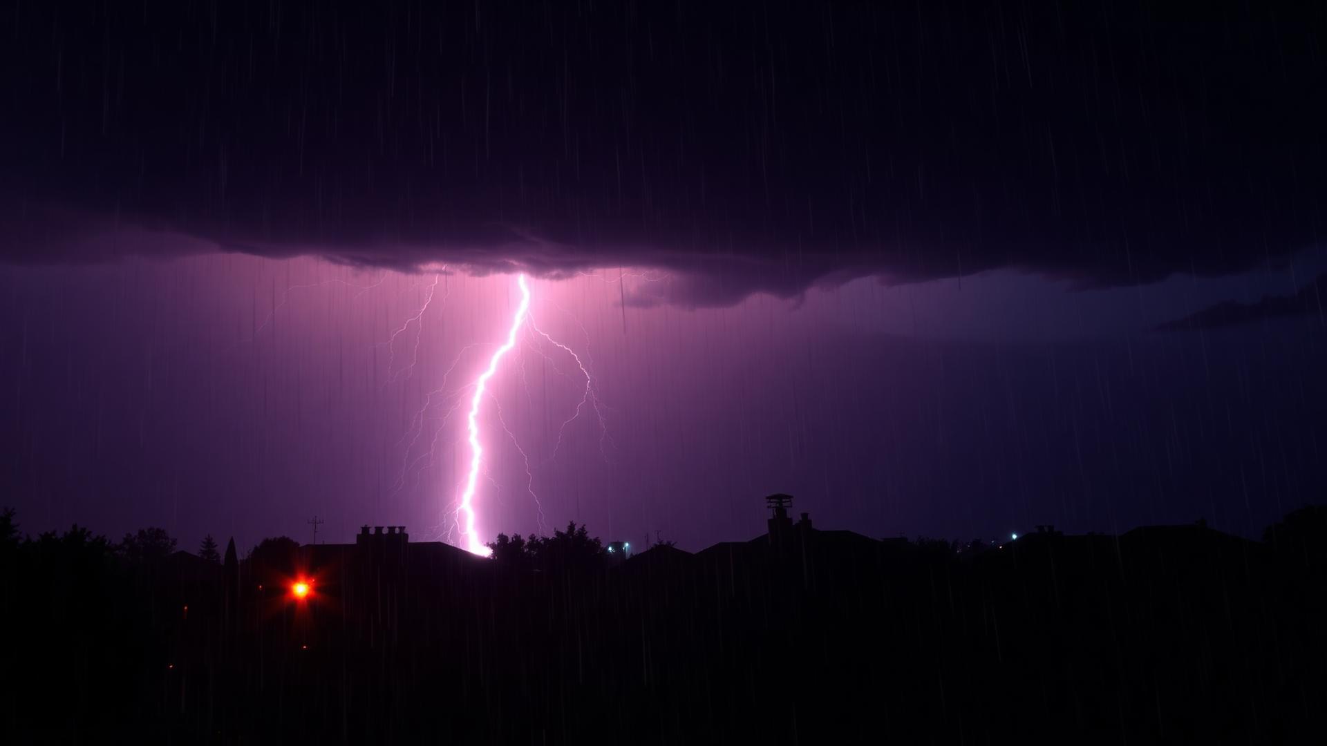 Thunderstorm over a home